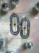Load image into Gallery viewer, Orbit Ovals | Grey Moon Phase Dangle Earrings