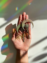 Load image into Gallery viewer, SECONDS SALE | ADDITIONAL 25% Off | Holographic Xena | Moon Earrings
