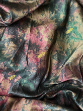 Load image into Gallery viewer, Hand Dyed Silk Dress With Tribal Embroidery and a Pop of Color | Made From Up-cycled Silk Indian Saree | SS1