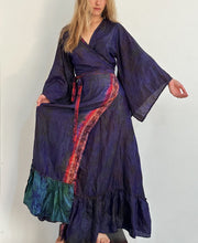 Load image into Gallery viewer, “Stevie Dress” in Dark Purple, and Warm Colored Tribal Designs | BD5
