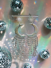 Load image into Gallery viewer, Holographic Beaded Moon Earrings 40% off