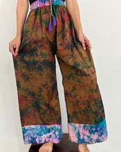 Load image into Gallery viewer, Funky Multicolor Silk Pants | Up-cycled Flowy Pants From Silk Sarees | SP1