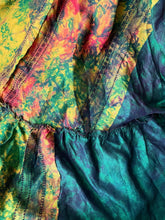 Load image into Gallery viewer, Hand Dyed Silk Dress | Deep Greens, Yellows and Oranges | Made From Up-cycled Silk Indian Saree | SS4