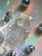 Load image into Gallery viewer, Holographic Beaded Moon Earrings 40% off