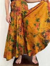 Load image into Gallery viewer, Extra Extra Flowy Palazzo Pants in Intense Oranges and Pops of Green | Silk Palazzo Pants Made From Silk Sarees From India | FP3
