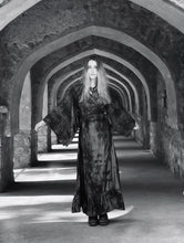 Load image into Gallery viewer, Butterfly Wrap Dress With Vibrant Peacock Colors | BD7