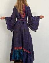 Load image into Gallery viewer, “Stevie Dress” in Dark Purple, and Warm Colored Tribal Designs | BD5