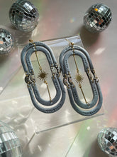 Load image into Gallery viewer, Orbit Ovals | Grey Moon Phase Dangle Earrings