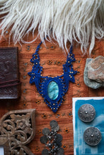 Load image into Gallery viewer, Royal Blue Knotted Necklace with Labradorite Gemstone
