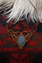 Load image into Gallery viewer, Burnt Orange Knotted Necklace With Labradorite Stone