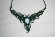 Load image into Gallery viewer, Emerald Green Knotted Necklace with Semi Precious Gemstone