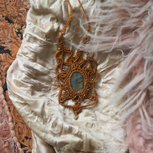 Load image into Gallery viewer, Burnt Orange Knotted Necklace With Labradorite Stone