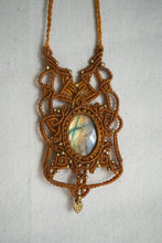 Load image into Gallery viewer, Burnt Orange Knotted Necklace With Labradorite Stone
