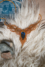 Load image into Gallery viewer, Burnt Orange Necklace With Blue-Grey Labradorite Gemstone