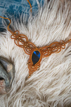 Load image into Gallery viewer, Burnt Orange Necklace With Blue-Grey Labradorite Gemstone
