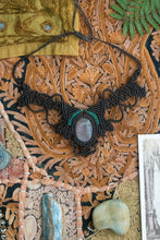Load image into Gallery viewer, Mocha and Teal Knotted Necklace with Clear Quartz Stone
