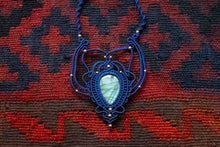 Load image into Gallery viewer, Royal Blue Knotted Necklace with Teardrop Shape Labradorite Stone