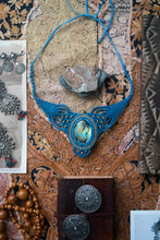 Load image into Gallery viewer, Sky Blue Knotted Necklace With Labradorite Gemstone