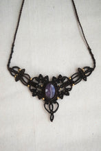 Load image into Gallery viewer, Mocha Coloured Knotted Necklace with Amethyst Stone
