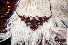 Load image into Gallery viewer, Burgundy Choker With Labradorite Gemstone