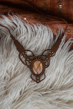 Load image into Gallery viewer, Copper Knotted Necklace with Labradorite Stone