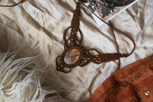 Load image into Gallery viewer, Copper Knotted Necklace with Labradorite Stone