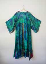 Load image into Gallery viewer, Butterfly Wrap Dress With Vibrant Peacock Colors | BD7