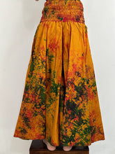 Load image into Gallery viewer, Extra Extra Flowy Palazzo Pants in Intense Oranges and Pops of Green | Silk Palazzo Pants Made From Silk Sarees From India | FP3