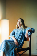 Load image into Gallery viewer, Mabry Dress in Zephyr Blue - Pure Cotton, Hand Block Printed, Made With Love in Jaipur India
