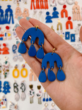Load image into Gallery viewer, Trippy Drippy Dangle Earrings in Summer Cerulean