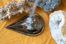Load image into Gallery viewer, Bird Skull Incense Burner with Burnt Copper Glaze
