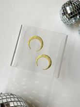 Load image into Gallery viewer, Brass Statement Moon Studs
