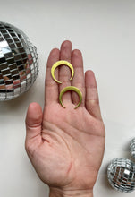 Load image into Gallery viewer, Brass Statement Moon Studs
