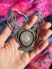 Load image into Gallery viewer, Rose Quartz Macrame Necklace | Stone Necklace Handmade in India
