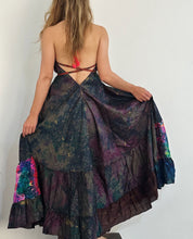 Load image into Gallery viewer, Hand Dyed Silk Dress With Tribal Embroidery and a Pop of Color | Made From Up-cycled Silk Indian Saree | SS1
