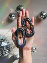 Load image into Gallery viewer, Orbit Ovals | Grey Moon Phase Dangle Earrings
