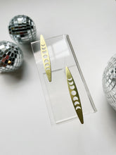 Load image into Gallery viewer, Brass Bar Moon Phase Studs
