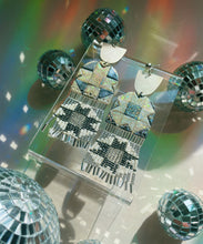 Load image into Gallery viewer, OOAK Beaded Patchwork Earrings | Darker Colorway
