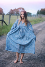 Load image into Gallery viewer, Mabry Dress in Zephyr Blue - Pure Cotton, Hand Block Printed, Made With Love in Jaipur India
