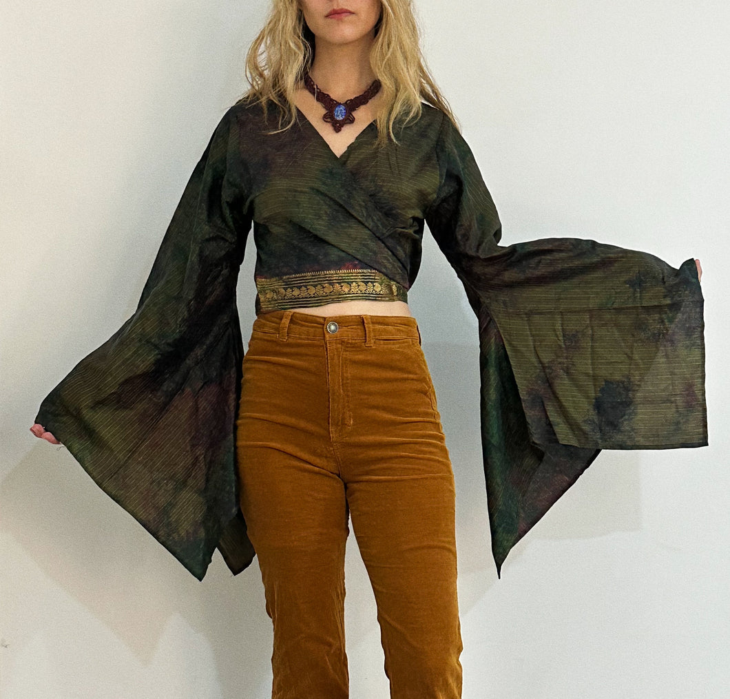 Silk Wrap Top Made From Up-Cycled Silk Saree | WS3