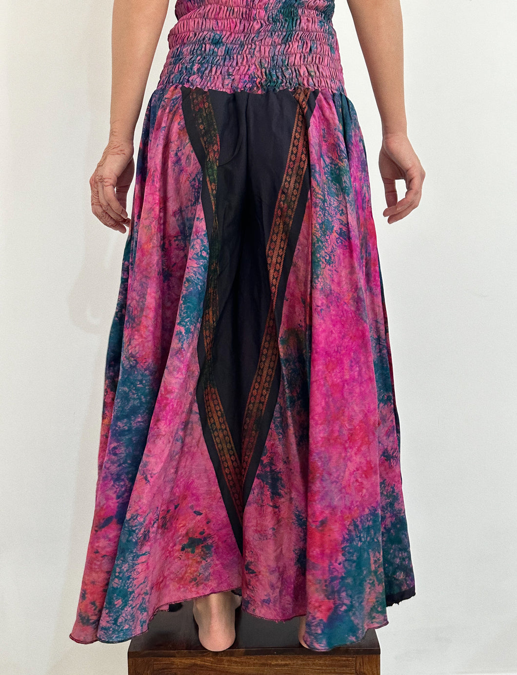 Extra Extra Flowy Palazzo Pants | Silk Palazzo Pants With Multicolor Embroidery | FP5