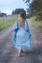 Load image into Gallery viewer, Mabry Dress in Zephyr Blue - Pure Cotton, Hand Block Printed, Made With Love in Jaipur India
