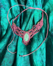 Load image into Gallery viewer, Purple Micro Macrame Necklace with Amazonite Stone | Handmade Jewelry Made in India
