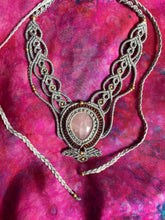 Load image into Gallery viewer, Rose Quartz Macrame Necklace | Stone Necklace Handmade in India
