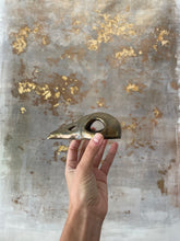 Load image into Gallery viewer, Bird Skull Incense Burner with Golden Matte Glaze
