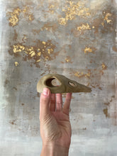 Load image into Gallery viewer, SECONDS SALE Bird Skull Incense Burner with Raw Beige Clay Body and Shiny Beak - Without Ceramic Base Plate
