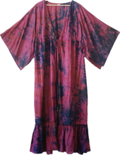 Load image into Gallery viewer, Pink Butterfly Wrap Dress With Embroidered Flowers | BD6
