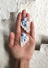 Load image into Gallery viewer, Stair Step Studs | Blue Brick Earrings Inspired by India | No. 6
