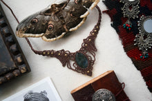 Load image into Gallery viewer, Wine Colored Knotted Necklace with Labradorite Gemstone
