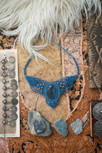 Load image into Gallery viewer, Sky Blue Knotted Necklace with Labradorite Gemstone
